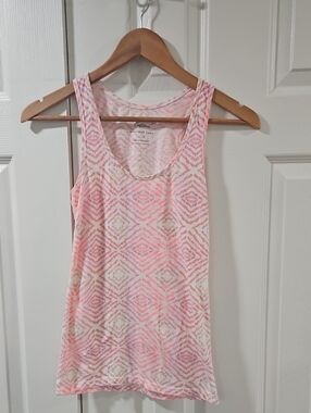 American Eagle Outfitters Pink & Cream 100% cotton Racerback Tank